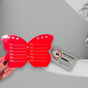 Palette magnétique en acrylique pour extensions de cils, motif cœur papillon rouge vif, écologique, pour pose de cils - Product Image 2
