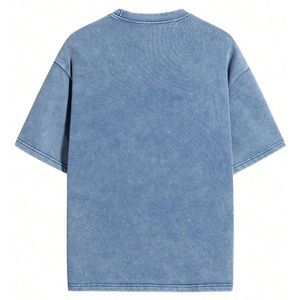 เสื้อยืดโอเวอร์ไซส์ผ้าฝ้ายเนื้อนุ่ม ล้างสีแบบแอซิดวอช ทรงพอดีตัวสำหรับฤดูร้อน พร้อมดีไซน์เฉพาะตัว เหมาะสำหรับทั้งผู้ชายและผู้หญิง แบรนด์เสื้อผ้า - Product Image 2