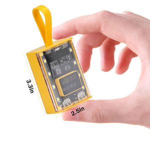 Power Bank Trasparente da 20000mAh, Caricabatterie Portatile Mini per Telefono, Batteria Esterna con 3 Cavi Integrati, 4 Modalità di Illuminazione - Product Image 4