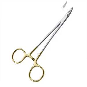 Pinzas Porta Agujas Gillies Curvas con Bordes Serrados, Tijeras de 160 mm, Pinzas Quirúrgicas Dentales de Acero Inoxidable, Manuales, Certificadas por MOL - Product Image 3