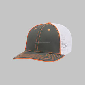 Gorra deportiva de 6 paneles personalizada OEM, gorra de camionero de malla de sarga de algodón negra transpirable, Parche de ala curva con logotipo, conjunto deportivo de moda para adultos - Product Image 5