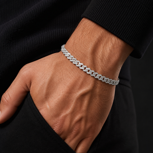 Bracelet chaîne maille cubaine Iced Out plaqué or rose 18 carats serti de diamants avec fermoir boîte sécurisé pour femme - Product Image 5