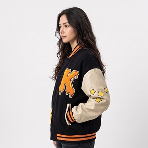 Chaqueta universitaria personalizada de estilo moderno, bordado de chenilla, ropa de calle de invierno, chaqueta bomber de lana, estilo béisbol. - Product Image 2