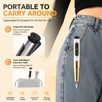 Machine à ongles professionnelle portable en aluminium de forme stylo, rechargeable, 25000 tr/min, avec embouts pour usage en salon de manucure