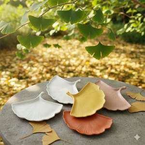 Plateau de service en forme de feuille, assiette décorative en forme de feuille de Ginkgo pour collations, bijoux, fruits, décoration de la maison - Product Image 5