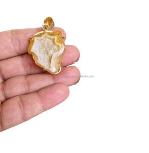 จี้คริสตัลอาเกตสีดำดรูซี่คุณภาพพรีเมียมขายดีที่สุด สร้อยคอขายส่ง หินกึ่งมีค่าธรรมชาติ งานฝีมือ ของขวัญ จีโอด - Product Image 3