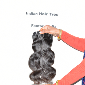 Extensions de cheveux humains indiens bruts non traités, en vrac, ondulés, double trame, non-Remy, noirs naturels - Product Image 6