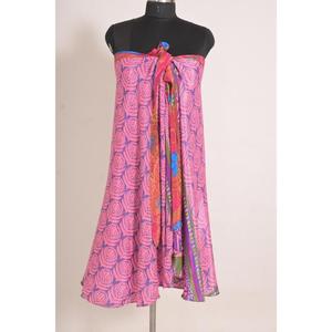 Falda Maxi Cruzada de Seda con Estampado Floral Vintage Hecha a Mano para Mujer, Elegante - Product Image 4