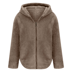 Vente en gros de sweats à capuche en polaire sherpa pour hommes et femmes, chauds, doux, en peluche, avec fermeture éclair, vêtements streetwear personnalisés, fournisseur - Product Image 1