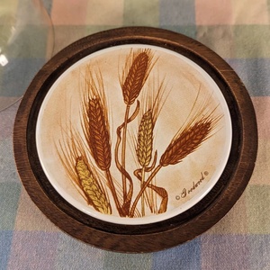 <b>Decorative</b> Wooden Serving platter with Etched Wheat Motif for Rustic Home Accents kitchen serve ware and <b>decorative</b> piece - Product Image 3
