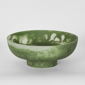 Cuenco Decorativo de Resina de Mármol Verde Pulido Hecho a Mano, Decoración Moderna para el Hogar, Centro de Mesa para Fiestas - Product Image 5