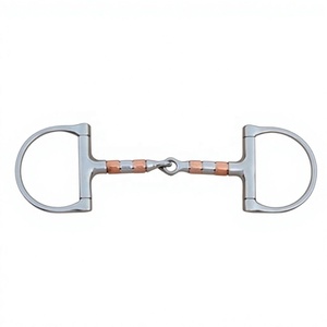 Bocado de caballo de acero inoxidable con incrustaciones de cobre, anillo suelto articulado y diseño de mejillas completas de Riaz Jamal Intel - Product Image 6