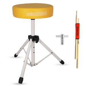 5-Core Drum Throne with <b>3</b>-Inch Padded Seat Adjustable Drumming Chair for Practice and Performance - Product Image 1