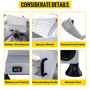 Rebanadora de Carne Eléctrica Comercial de 320W con Cuchilla de Acero al Carbono de 12 Pulgadas, 350-400 RPM - Product Image 2