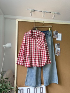 Chemise en coton à carreaux surdimensionnée pour femme SUBICI L9101, manches longues, boutonnée, chemisier décontracté, OEM ODM en gros - Product Image 5