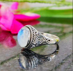 Moonstone Gemstone <b>Ring</b> <b>925</b> Sterling <b>Silver</b> Handmade <b>Ring</b> Jewelry For Her - Product Image 3