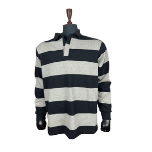 เสื้อโปโลรักบี้แขนยาวลายทางสำหรับผู้ชาย คอปกพับได้ ทรงปกติ ใส่ได้ทุกฤดู ผลิตจากผ้าฝ้าย - Product Image 3
