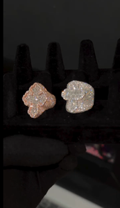 แหวนเงินแท้ 925 ประดับเพชรโมอิสซาไนต์ VVS รูปทรงกากบาท ดีไซน์แบบ Iced Out สไตล์ฮิปฮอป แหวนประดับเพชรแบบ Pave หรูหรา แฟชั่น แหวนชุบเงิน - Product Image 2