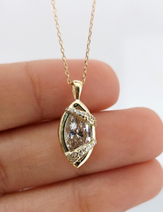 Water <b>Drop</b> Cubic Zirconia Pendant Necklace 18K Gold Plated Alloy <b>Box</b> Chain Women's Classic Everyday Jewelry - Product Image 2