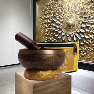 Cuenco Tibetano Premium Grabado a Mano, Artesanía Metálica Artística para Yoga, Meditación y Terapia de Sonido - Product Image 4