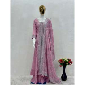 Conjunto de Top Sharara y Dupatta para mujer con bordado - Product Image 1