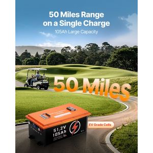 Batteria al Litio 48V 105Ah per Golf Cart, Batteria 48 Volt per Golf Cart con BMS 200A, Monitor Touch, App Mobile, Batteria LiFePO4 con Accesso Mobile - Product Image 2