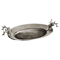 Plateau de service décoratif en aluminium argenté, personnalisable avec logo et taille, pour hôtel, restaurant, luxe, fait main, moderne