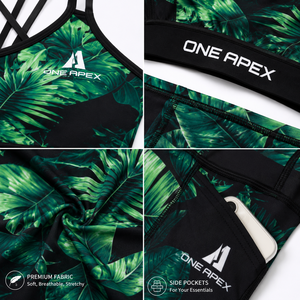 Conjunto Deportivo para Mujer con Estampado Tropical, Bra Deportivo y Leggings de Cintura Alta para Yoga, Gimnasio, Fitness y Entrenamiento - Product Image 6