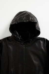 Sudadera con Capucha de Punto Sólido Estilo Gótico Vintage de Cuero Negro para Hombre, Sudadera con Capucha Extra Grande, con Bolsillo Delantero, Ropa Casual de Invierno - Product Image 6