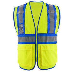 Custom Hi Vis Reflective Safety Vest Quick Dry Black Mesh Work-wear High Visibility Reflective Safety Vest For Mens - Product Image 4