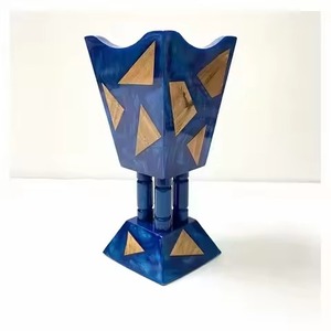 Most Selling Blue Resin Incense <b>Burner</b> For Home Ramadan And Eid Decorative Gifting Use <b>Bakhoor</b> <b>Burner</b> With Wooden Patches - Product Image 1