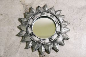 Modern Gold Metal Round Wall Mirror Sacred <b>Heart</b> Ex-Votos Starburst <b>Framed</b> Decorative for Christmas Home - Product Image 3