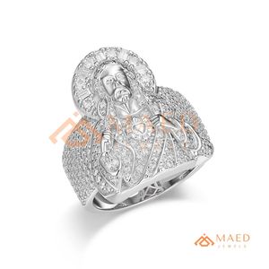 Mens Silver Tone <b>Iced</b> Hip Hop <b>Ring</b> Luxury CZ Stone Fashion Statement <b>Ring</b> Party Jewelry Gift for Men - Product Image 6