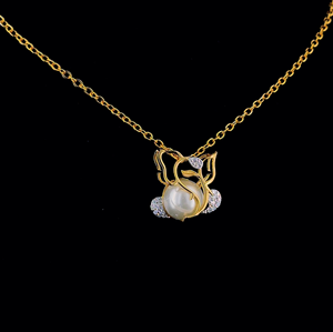 Collier pendentif Ganesha de luxe en or jaune avec finition nacrée, bijoux spirituels raffinés - Product Image 3