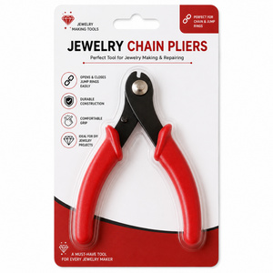 MANAN INSTRUMENTS MI-JSC-731 Pince à bijoux en acier inoxydable à poignée rouge, mâchoires en métal noir pour la fabrication de colliers, coupe précise - Product Image 5