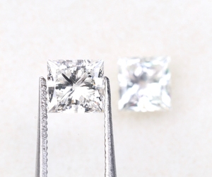 OM GEMS - Par de Diamantes Cultivados en Laboratorio HPHT CVD de Corte Princesa, Forma Cuadrada, Corte Excelente, 1.25 Ct, E,F VVS-VS, para Colgante - Product Image 5