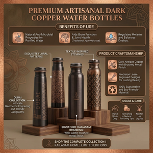Crafted for luxury wholesale markets, our pure <b>copper</b> bottles combine traditional Ayurvedic wellness with elegant artisan design - Product Image 6