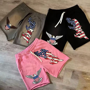 Pantalones Cortos de Hombre Personalizados, Estilo Vintage, Lavado Ácido, Desgastados, con Logotipo Frontal Sólido, Impresión en Espuma, Efecto Descolorido por el Sol, Corte y Confección Stone Wash - Product Image 4