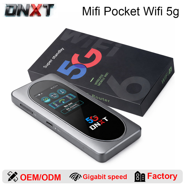 DNXT 5g Portable Router Gigabit Speed Portable 5g Router WiFi6 Portable 5g Wifi Router 4400mAh 5g Sim Router Pocket for Trip