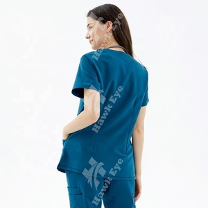 Gommage pour femmes haut de gommage avec pantalon de survêtement de Yoga à col en v classique ensemble de gommage uniforme d'allaitement médical - Product Image 6