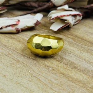 Top Choice Best Chunky <b>Rings</b> Boho Brass Band For <b>Women</b> 18k Gold Plated Geometric Hammered Statement <b>Signet</b> For Wholesale/OEM/ODM - Product Image 3