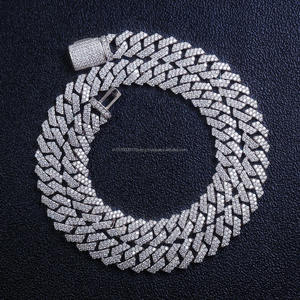 Cadena Cubana de Plata Esterlina 925 con Diamantes de Moissanita de 12mm, Joyería Hip Hop de Miami para Hombre, ¡Venta Caliente! - Product Image 1