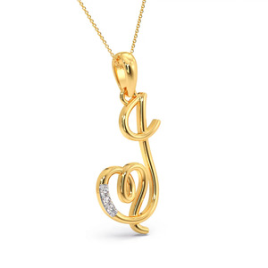 Collier avec pendentif en diamant en forme de lettre initiale monogramme - Product Image 3