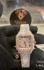 Reloj de Lujo Automático con Incrustaciones de Plata de Ley 925 y Piedras de Moissanita VVS, Estilo Hip Hop, Disponible a Buen Precio - Product Image 1