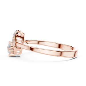 Anillo de Compromiso de Oro Rosa con Diamante Cultivado en Laboratorio, Diseño de Halo en Forma de Herradura, Piedra Central Redonda, Joyería Nupcial Elegante al por Mayor - Product Image 3
