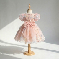 Robe de soirée princesse trapèze à volants aux couleurs pastel arc-en-ciel pour filles de 3 à 10 ans, tenue formelle coréenne d'été