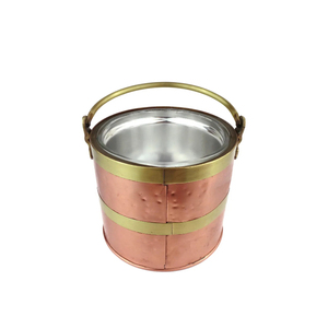 Copper Made Vintage <b>Ice</b> Bucket With Tong Decorative Finish Suitable For Farmhouse Kitchens & Outdoor Celebration Supplies - Product Image 5