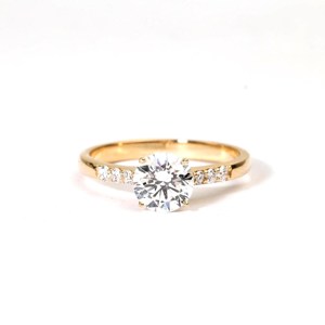Bague de fiançailles pour femme en or massif 10K 14K 18K certifiée IGI, diamant de laboratoire taille brillant rond, E VVS 0.92 CT, style tendance - Product Image 3