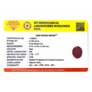 Natural Ruby Loose Gemstone 3.75 Carat Oval Cut 8x10mm AA Quality for Fine Jewelry - Product Image 4