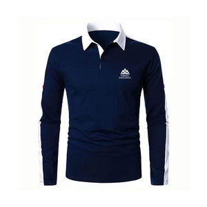 Chemises polo pour hommes à manches longues de qualité supérieure, style actuel, couleur unie, 100% coton, vente en gros de chemises polo pour hommes à manches longues - Product Image 1